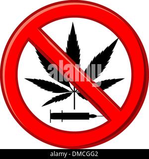 Warning prohibiting drug Stock Vector