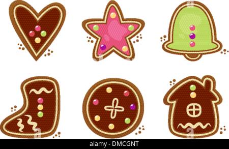Christmas cookies set isolated on white Stock Vector