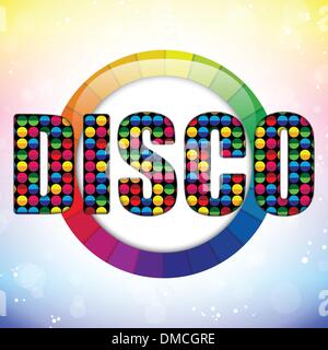 Glass Circle Color Disco Ball Stock Vector