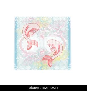 japanese koi vector background Stock Vector