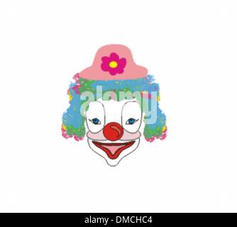Vector illustration of smiling cartoon clown Stock Vector