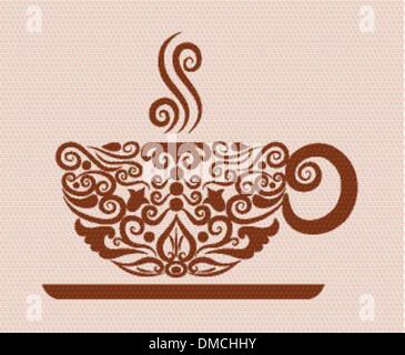 Decorative coffee ornament Stock Vector