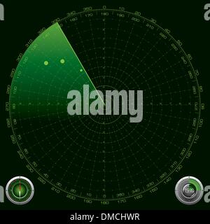 Detailed Illustration of a Radar Screen Stock Vector
