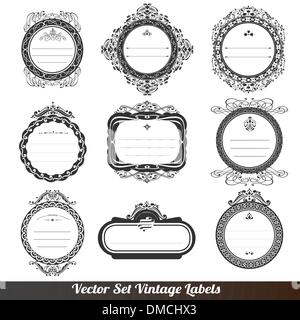 Vector frame labels set ornamental vintage decoration Stock Vector