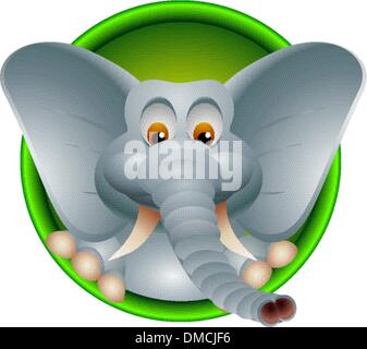 cute cartoon elephant isolated Stock Vector