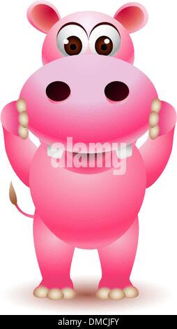 cute hippo cartoon Stock Vector