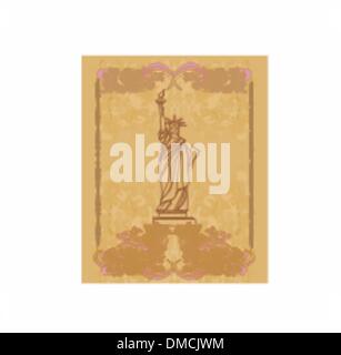 Statue Of Liberty - vintage paper Stock Vector