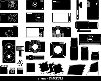 Photo cameras and stuff for photography Stock Vector