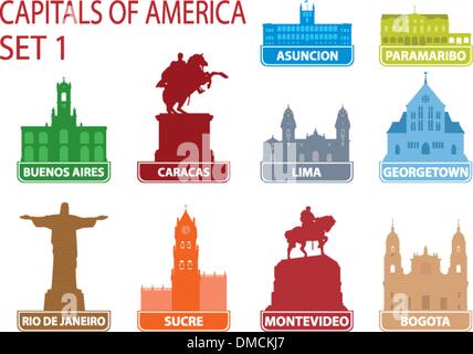 Capitals of America Stock Vector