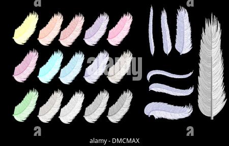 Feather brushes set Stock Vector