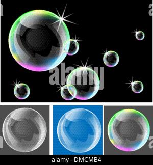 Realistic sample and rainbow bubble Stock Vector