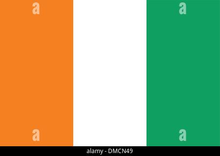 Flag of Cote d'Ivoire -Ivory Coast Stock Vector