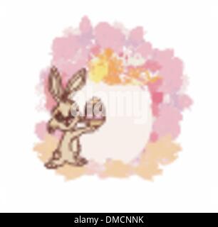 Bunny Carrying Easter Egg Cartoon Colored Clipart Stock Vector Image ...