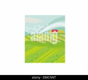 Eco farming - landscapes Stock Vector