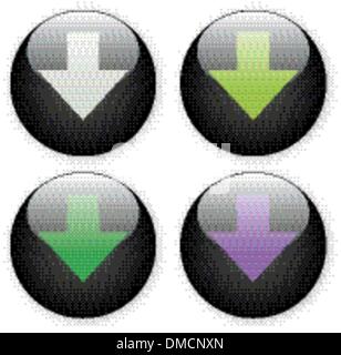 Vector - arrow download button icon Stock Vector