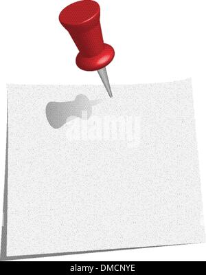 pinned note paper, white Stock Vector