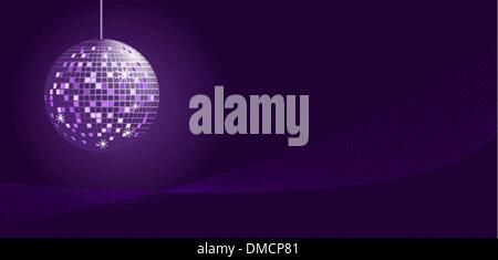 Disco ball in purple tones Stock Vector