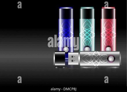 usb drive flash memory stick, portable storage Stock Vector