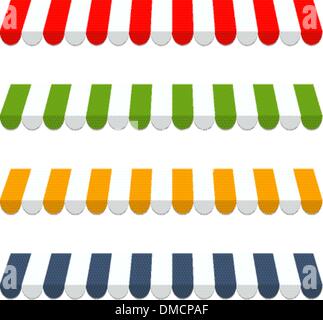 four different colored vector awnings Stock Vector