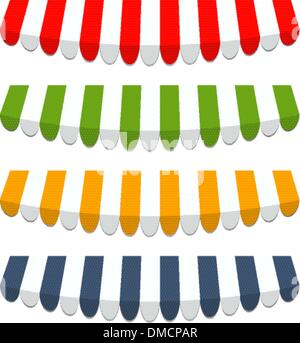 four different colored vector awnings Stock Vector