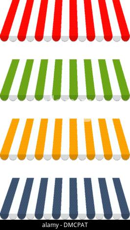 four different colored vector awnings Stock Vector