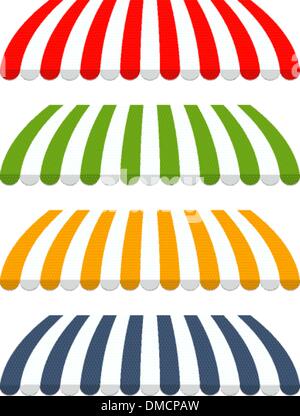 four different colored vector awnings Stock Vector