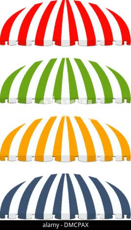 four different colored vector awnings Stock Vector