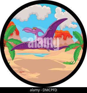 pterodactyl cartoon flying Stock Vector