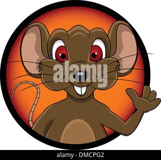happy mouse cartoon Stock Vector