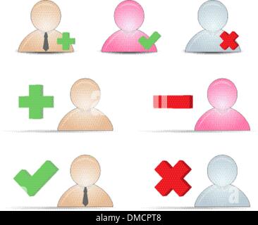 web buddy icons with 3d objects Stock Vector