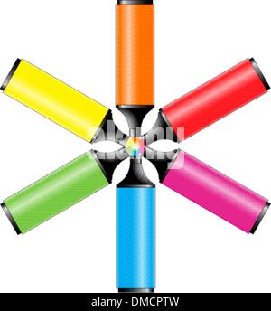 Highlighter pens Stock Vector