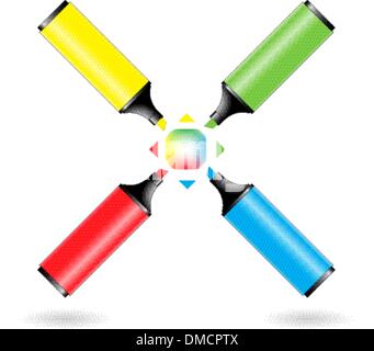 Highlighter pens Stock Vector