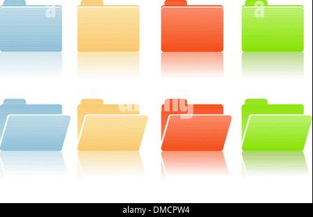 file folders with place for label Stock Vector