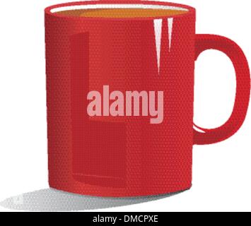 illustration of coffee in a red mug Stock Vector