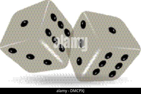 Vector dices on white background with meshes Stock Vector
