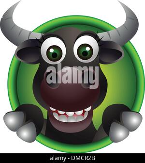 cute bull head cartoon Stock Vector