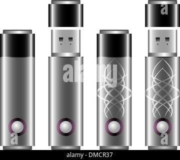 usb drive flash memory stick, portable storage Stock Vector
