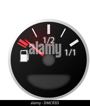 car dash board petrol meter, fuel gauge Stock Vector