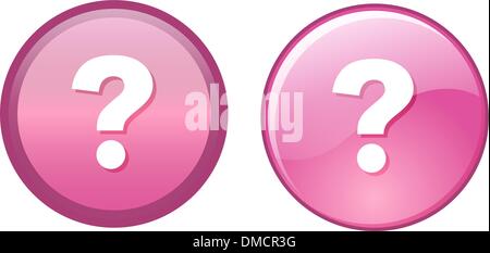 Question Mark Button Label Stock Vector