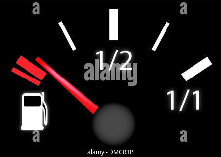 car dash board petrol meter, Stock Vector