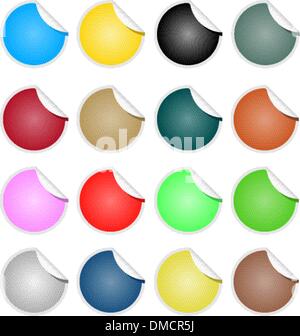 Brightly Colored Web Elements Sale Tag Stickers in circular Stock Vector