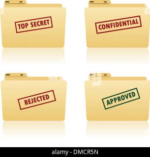 file folder with place for label Stock Vector