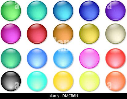 glossy web buttons icons Stock Vector