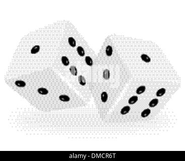 Vector dices on white background with meshes Stock Vector