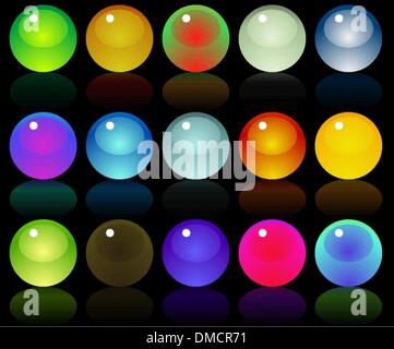 glossy web buttons icons Stock Vector