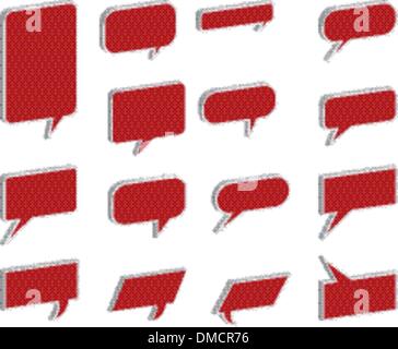 3D Speech And Thought Bubbles in red Stock Vector