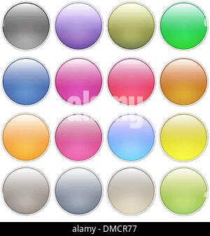 glossy web buttons icons Stock Vector