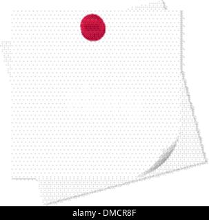 Pinned note paper, white Stock Vector