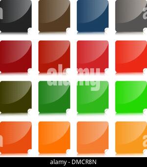 Brightly Colored, Glossy Web Elements Sale Tag Stickers in recta Stock Vector