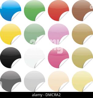 Brightly Colored, Glossy Web Elements Sale Tag Stickers Stock Vector